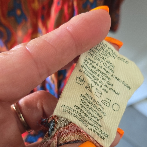 🧡✨‎ Tiny Anthropologie Boho Red Printed Tunic Dress — Size M ✨🧡 AA47 - Picture 6 of 10